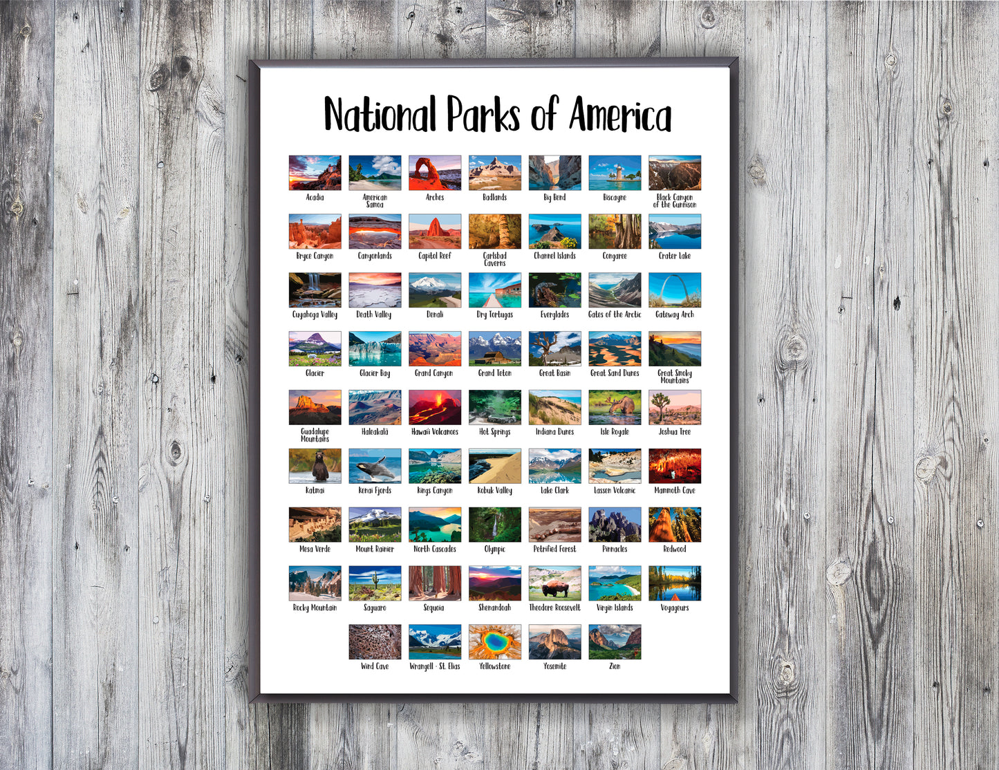 Gold - Scratch-off Map US National Park List - Size 18x24"