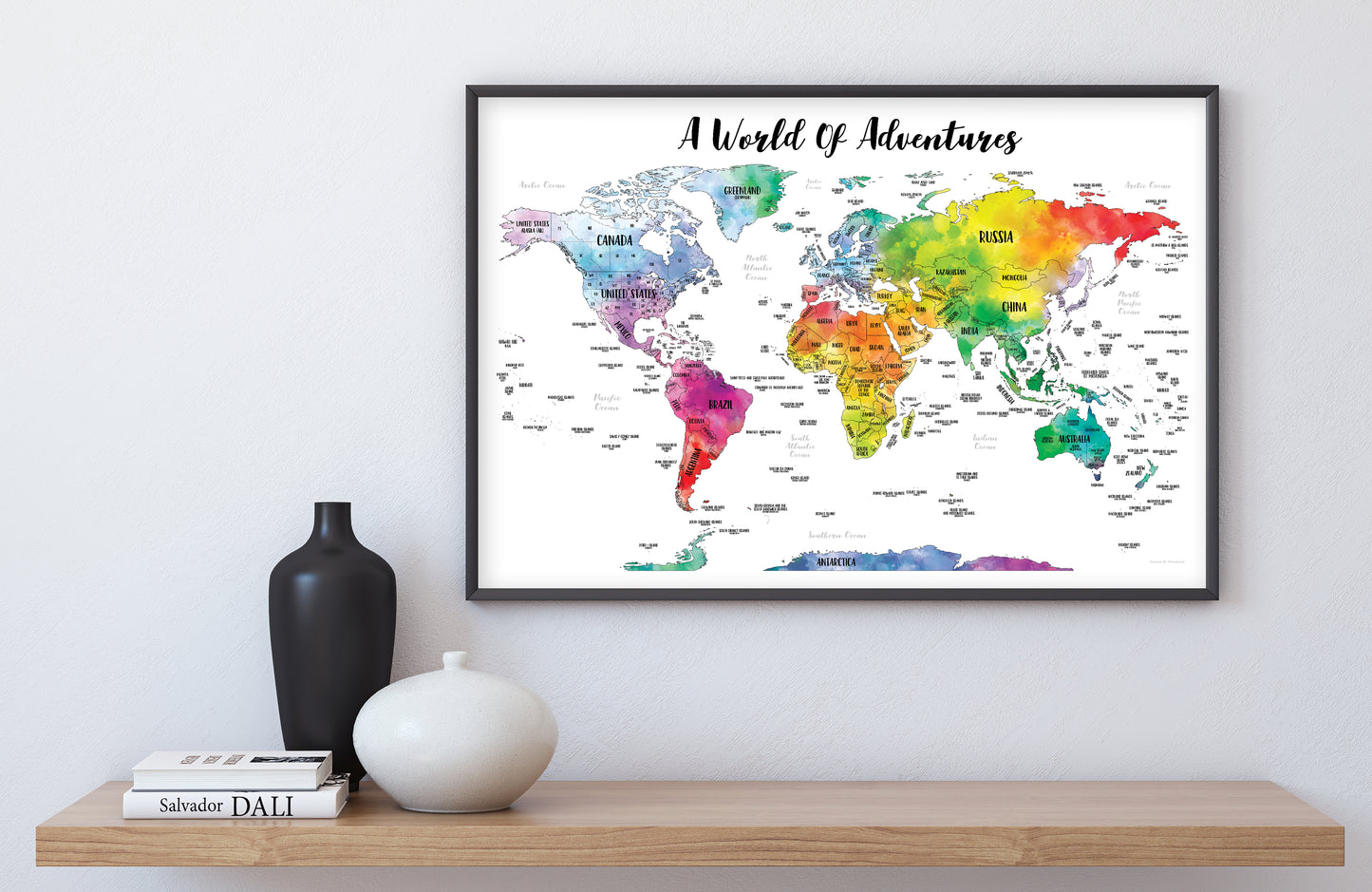 Large Silver - World Scratch-Off Map - Size 36x24"