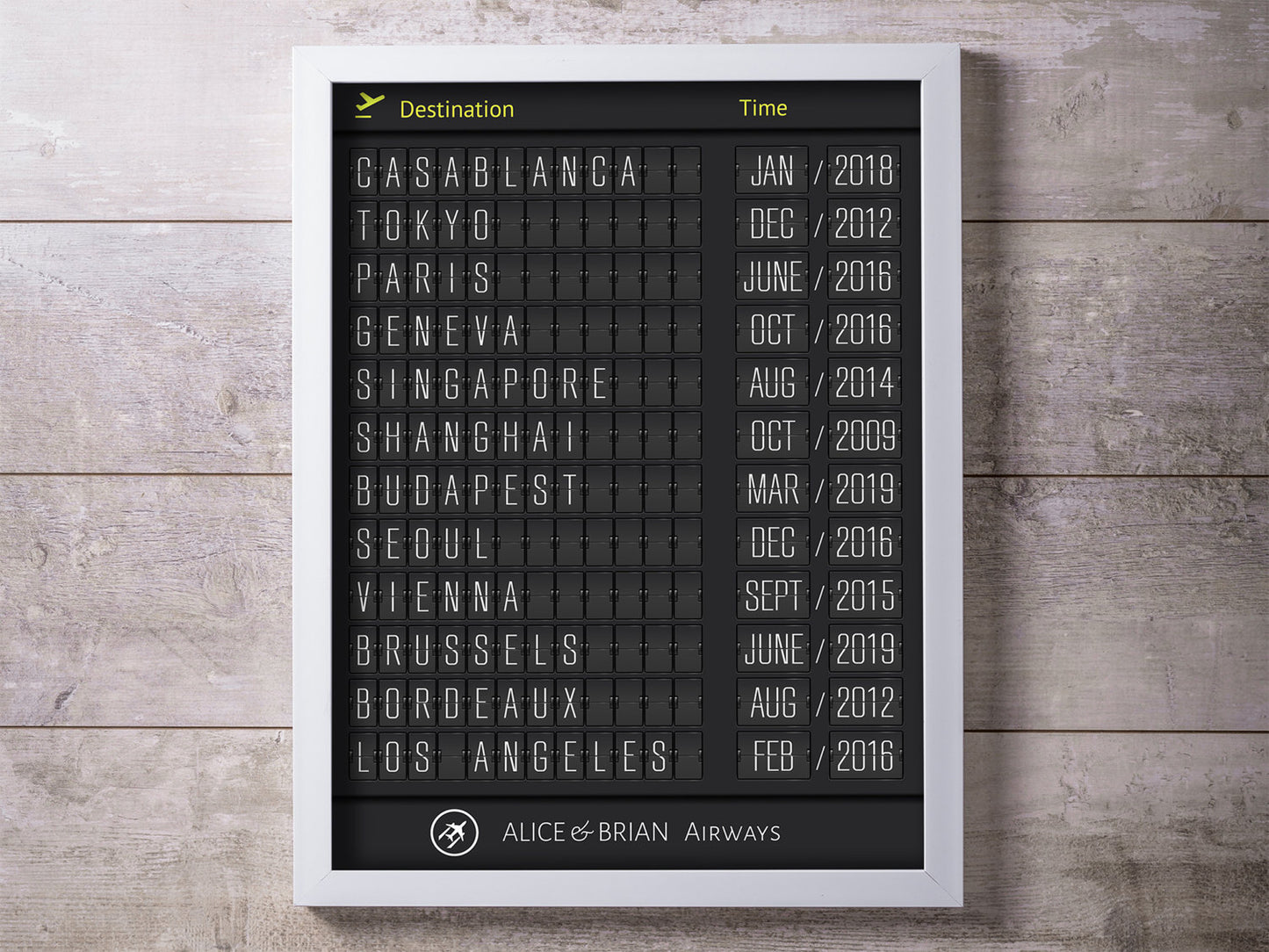 Digital-Only Airport Board, Personalized For You (with Thin Letters)