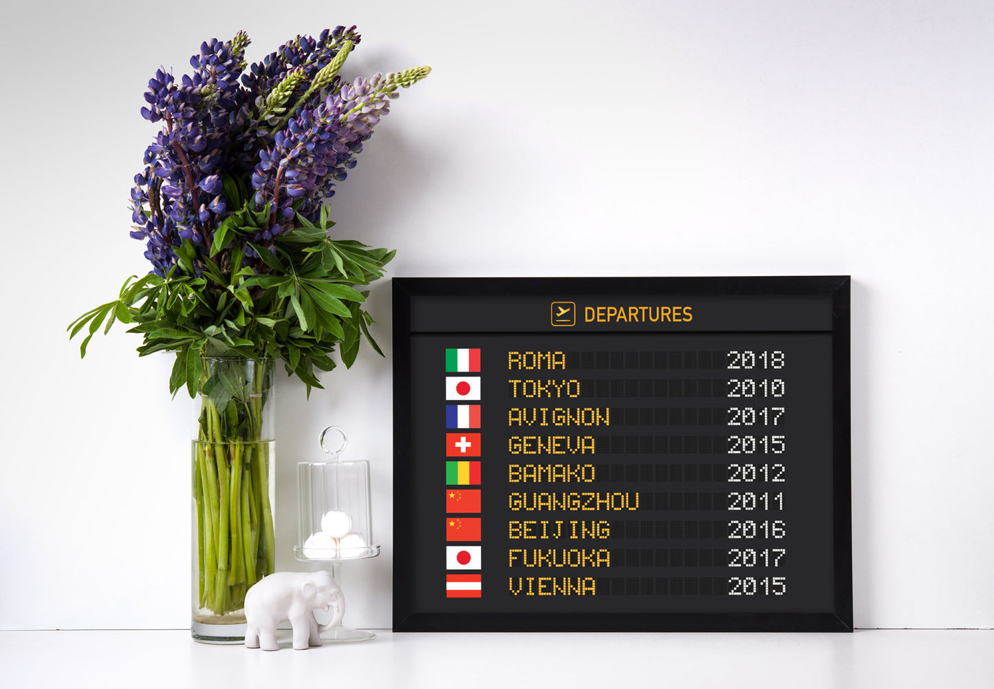 Printed Personalized Airport Board With Flags