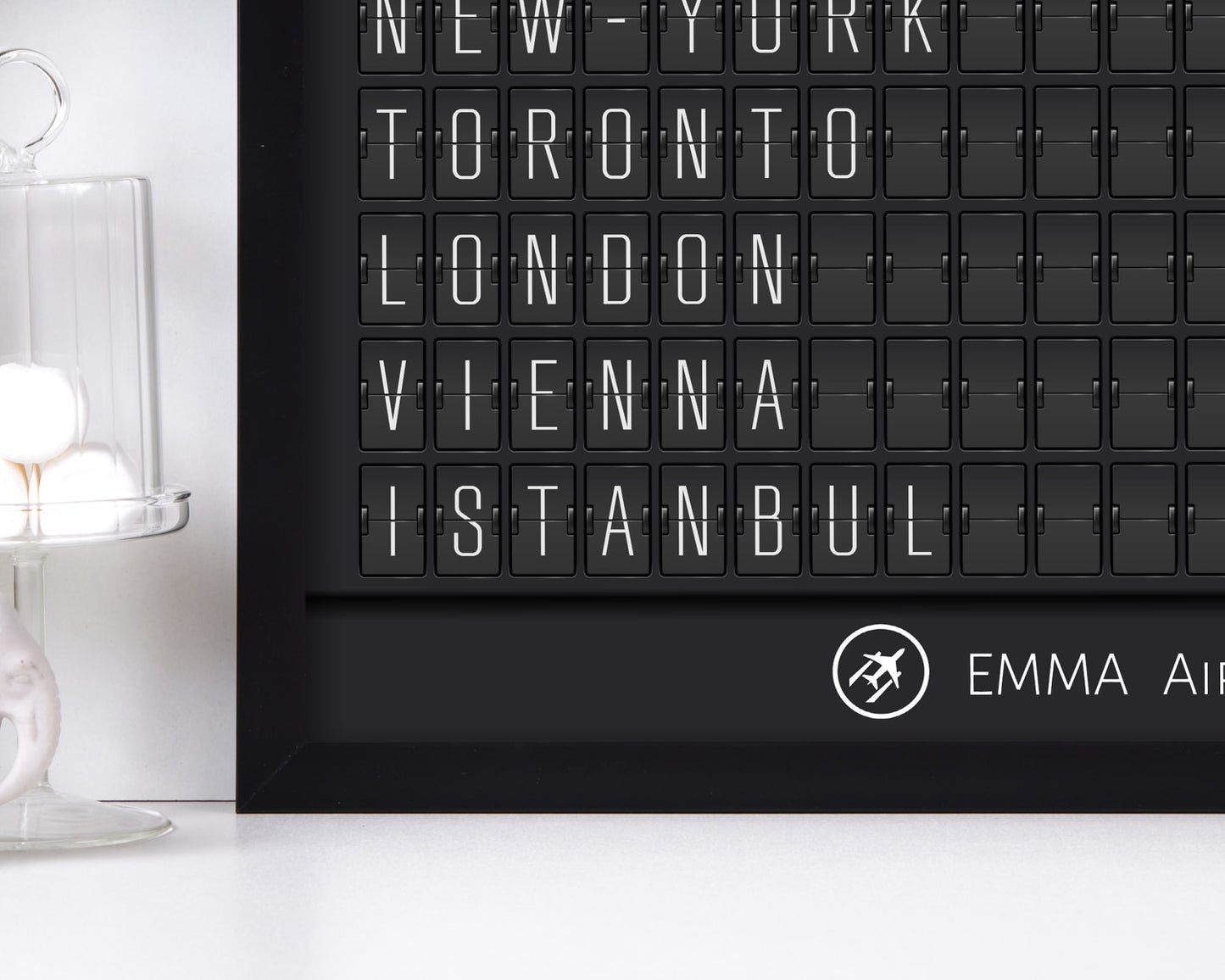 Digital-Only Airport Flight Board, Personalized