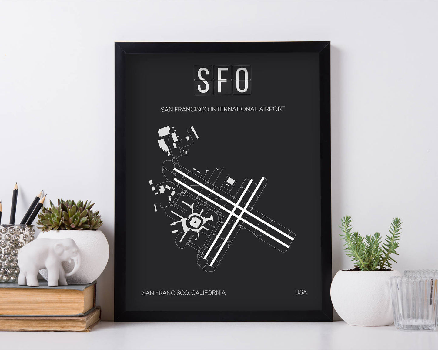 SFO San Francisco Airport Print Map Wall Art