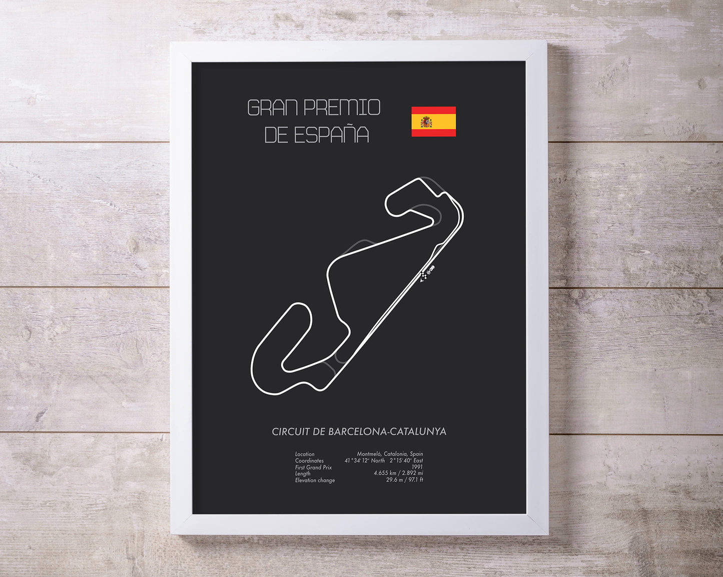 Formula One Spanish Grand Prix Barcelona Catalonia Racing Map Wall Art Print