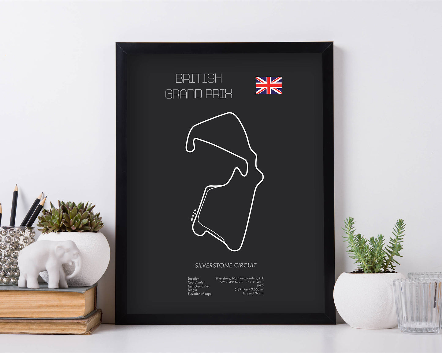 Formula One UK Grand Prix Silverstone Racing Map Wall Art Print
