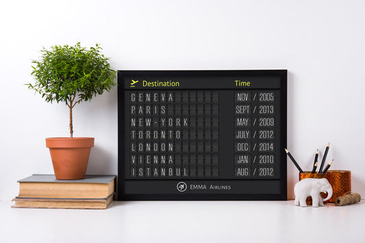 Digital-Only Airport Flight Board, Personalized