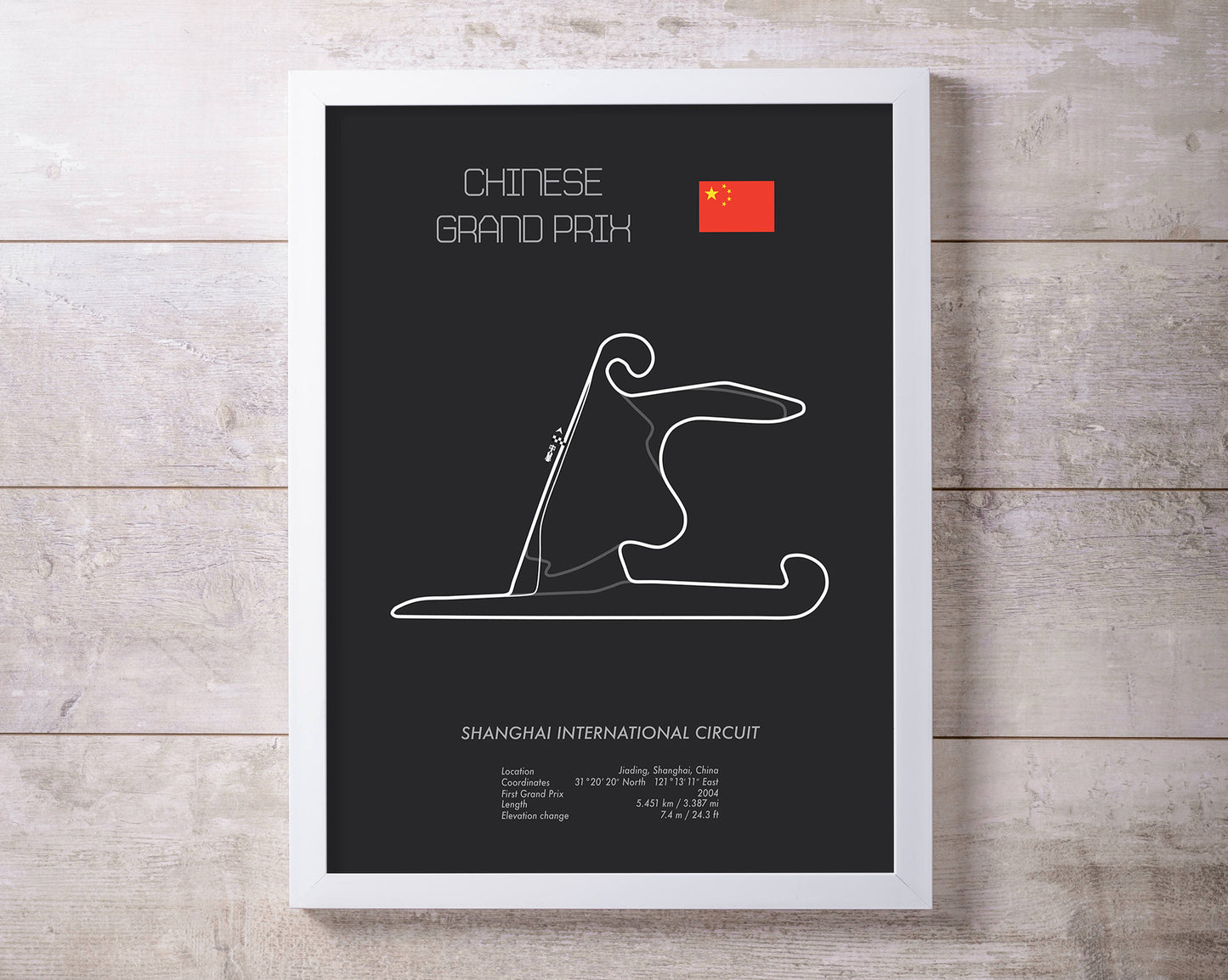 Formula One Chinese Grand Prix Shanghai Racing Map Wall Art