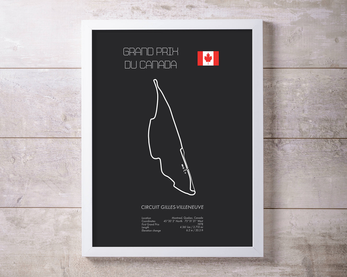 Formula One Canada Grand Prix Montreal Racing Map Wall Art Print