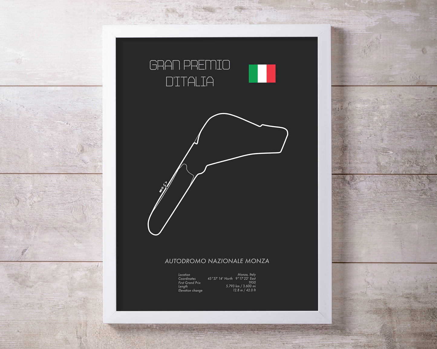 Formula One Italy Grand Prix at Monza Racing Map Wall Art Print