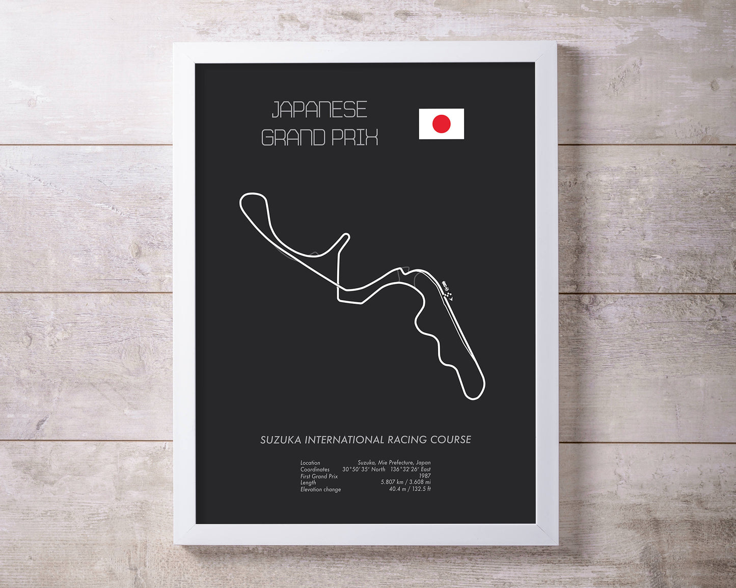 Formula One Japan Grand Prix at Suzuka Racing Map Wall Art Print