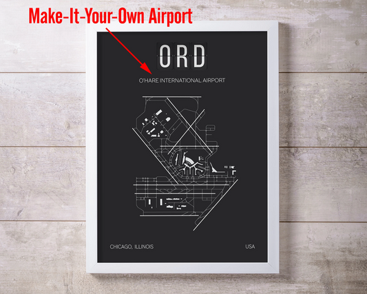 MAKE YOUR OWN Airport Print Map Wall Art