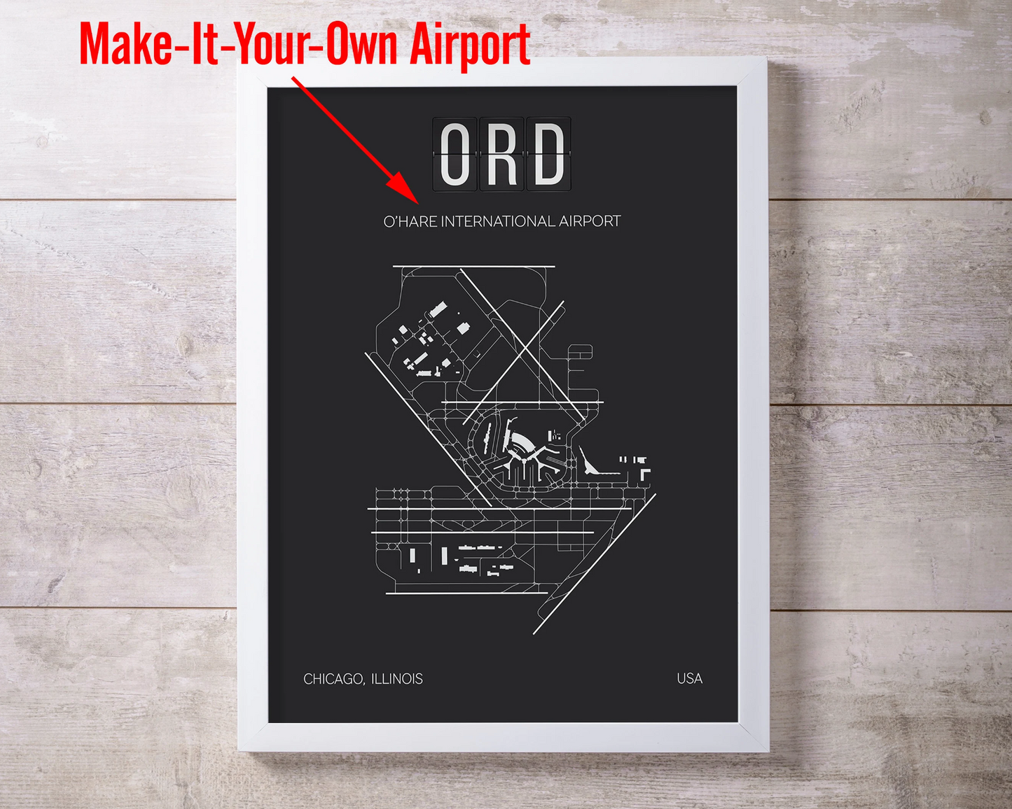 MAKE YOUR OWN Airport Print Map Wall Art