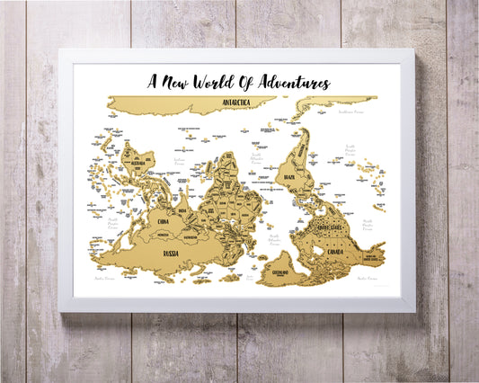 UPSIDE DOWN World Map