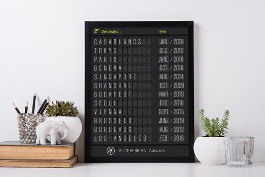 Digital-Only Airport Board, Personalized For You (with Thin Letters)