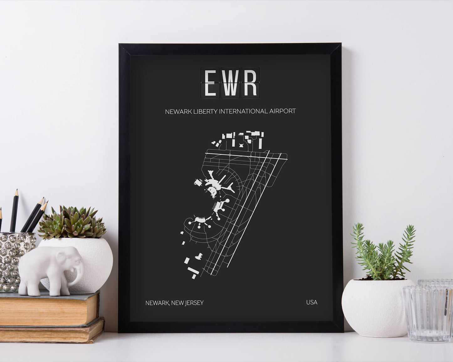 EWR New York Newark Airport Map Wall Art