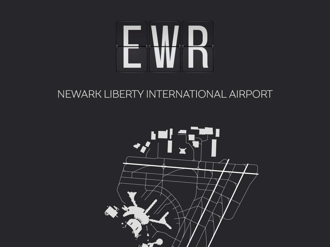 EWR New York Newark Airport Map Wall Art