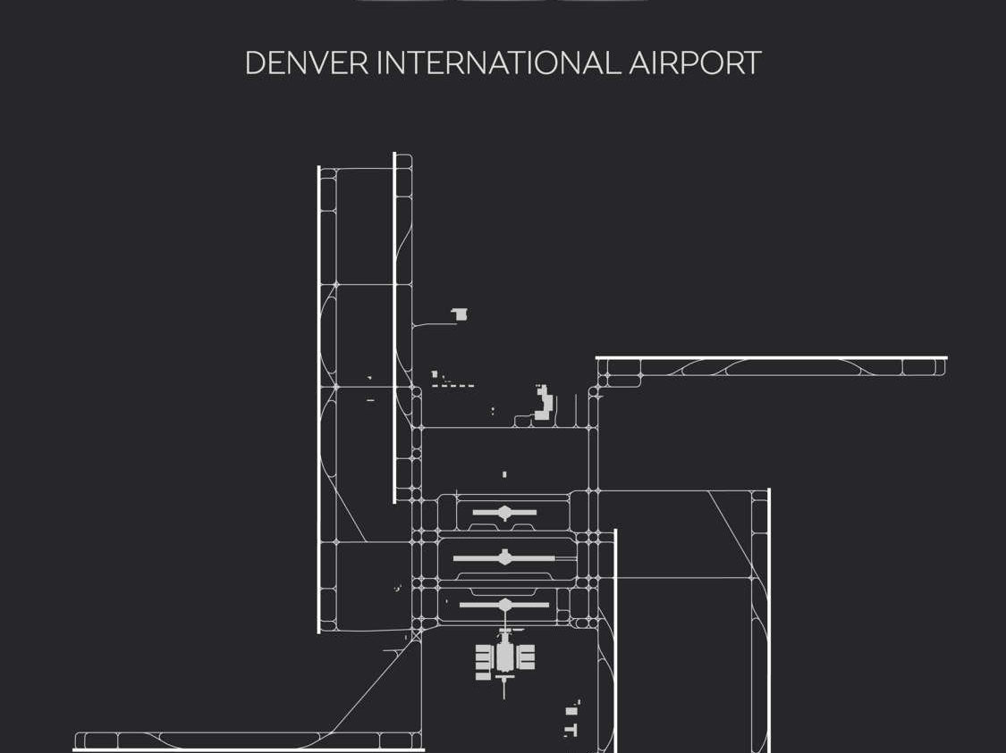 DIA Denver International Airport Print Map Wall Art