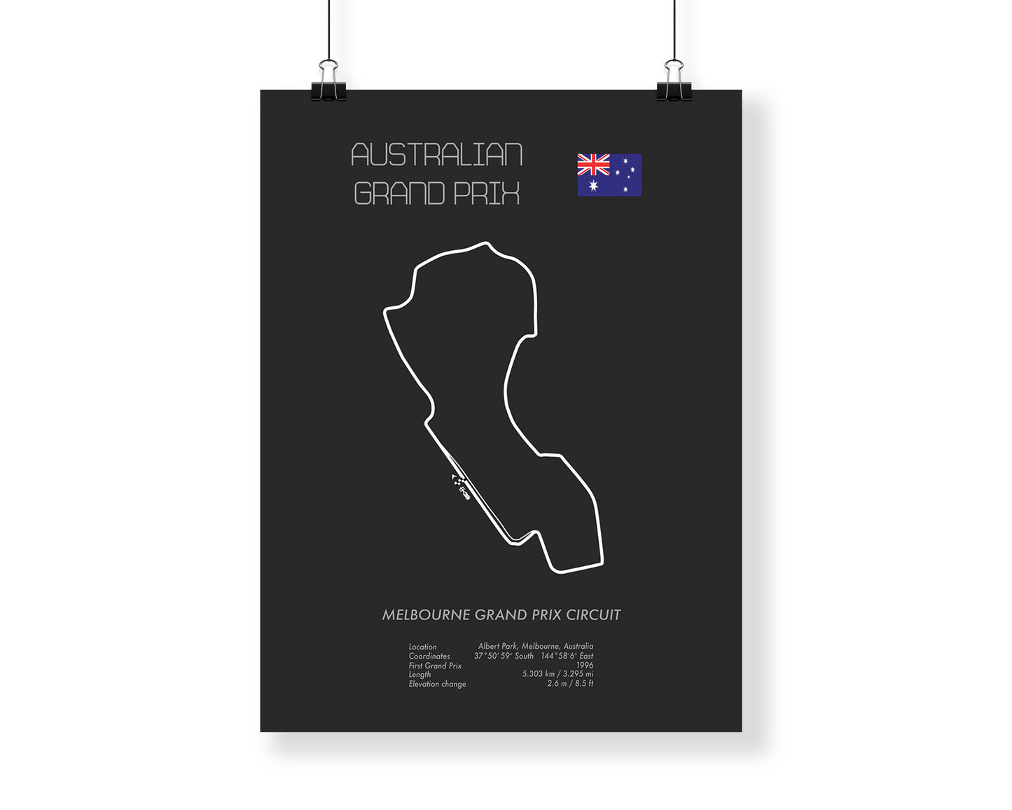 Formula One Australian Grand Prix Melbourne Racing Map Wall Art