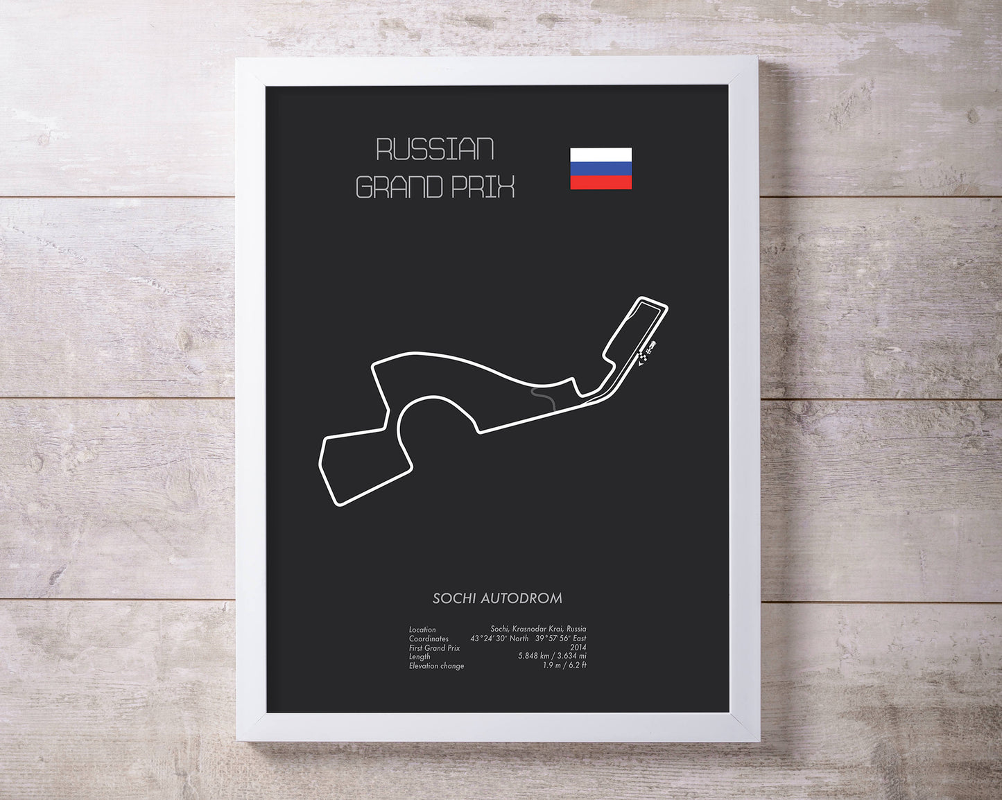 Formula One Russia Grand Prix Sochi Racing Map Wall Art Print