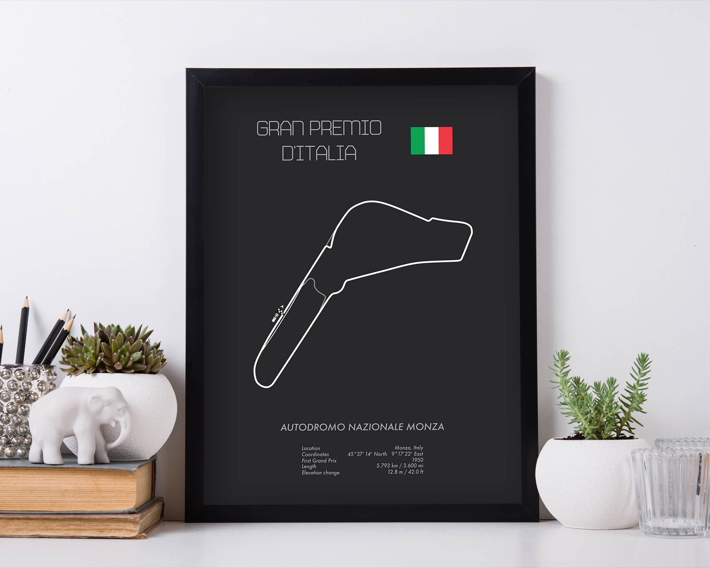 Formula One Italy Grand Prix at Monza Racing Map Wall Art Print