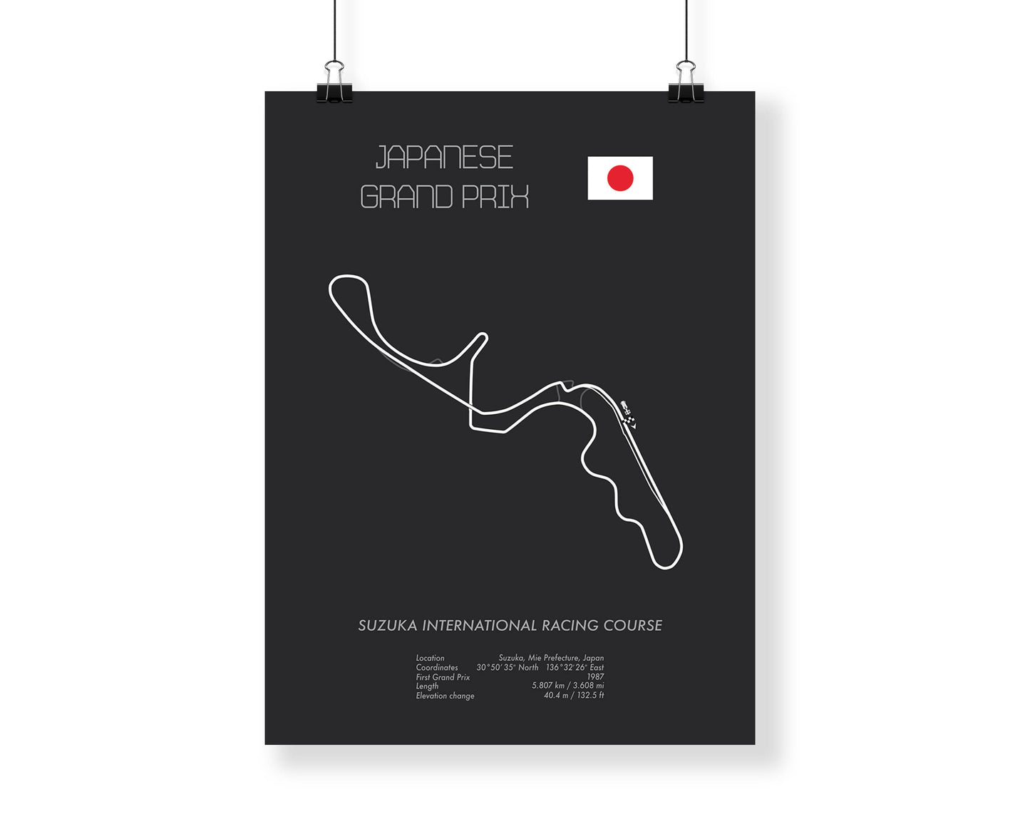 Formula One Japan Grand Prix at Suzuka Racing Map Wall Art Print