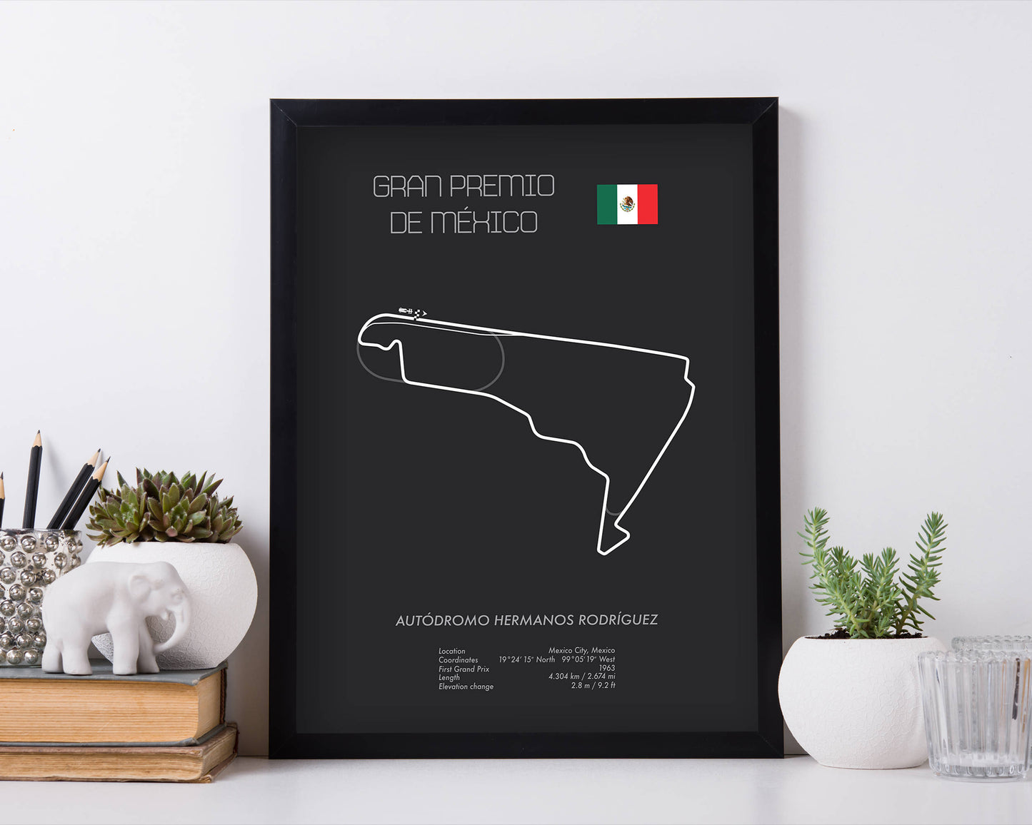 Formula One Mexico Grand Prix at Mexico City Racing Map Wall Art Print