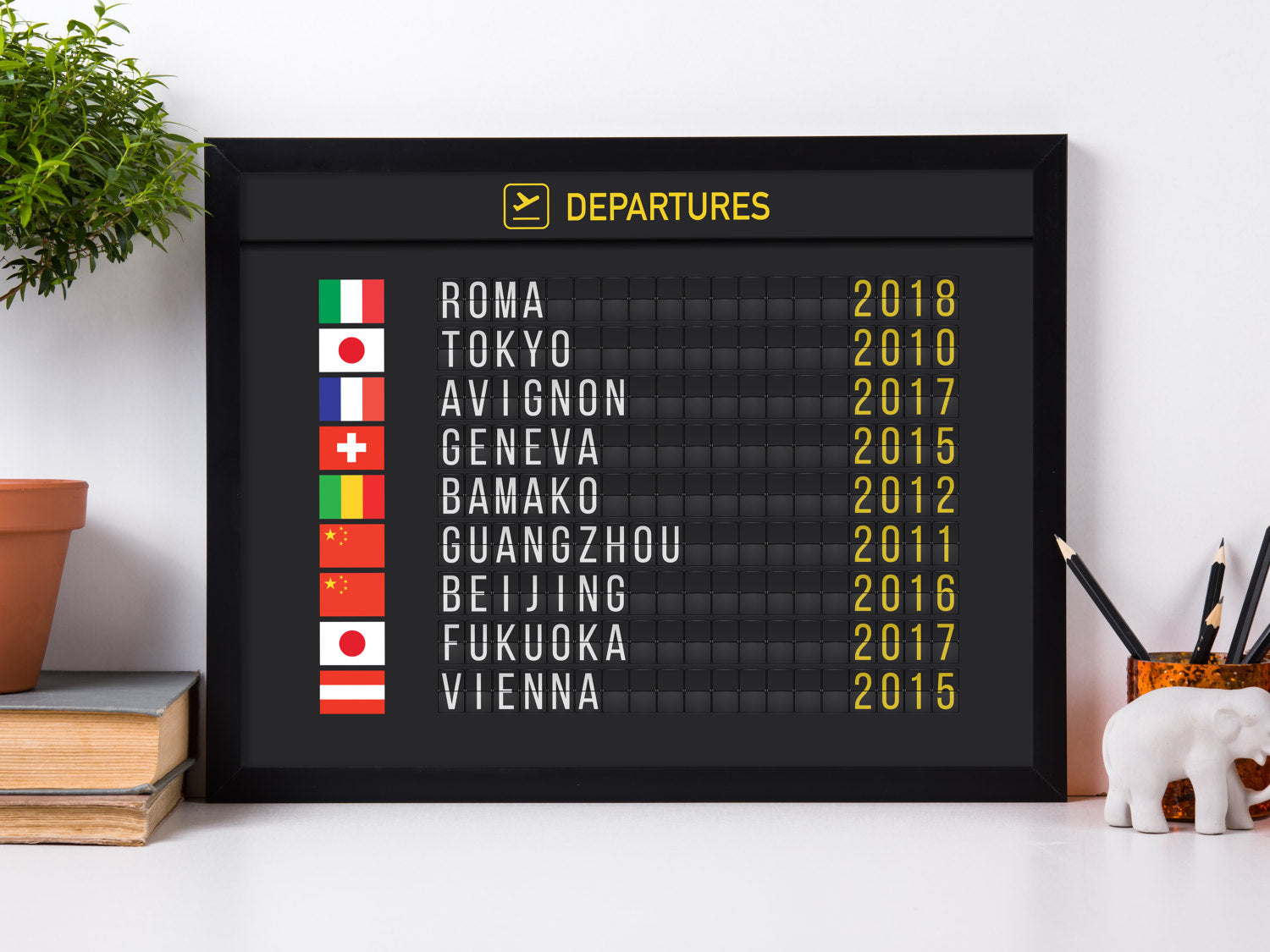 Digital-Only Personalized Airport Flight Board With Flags – Massive ...