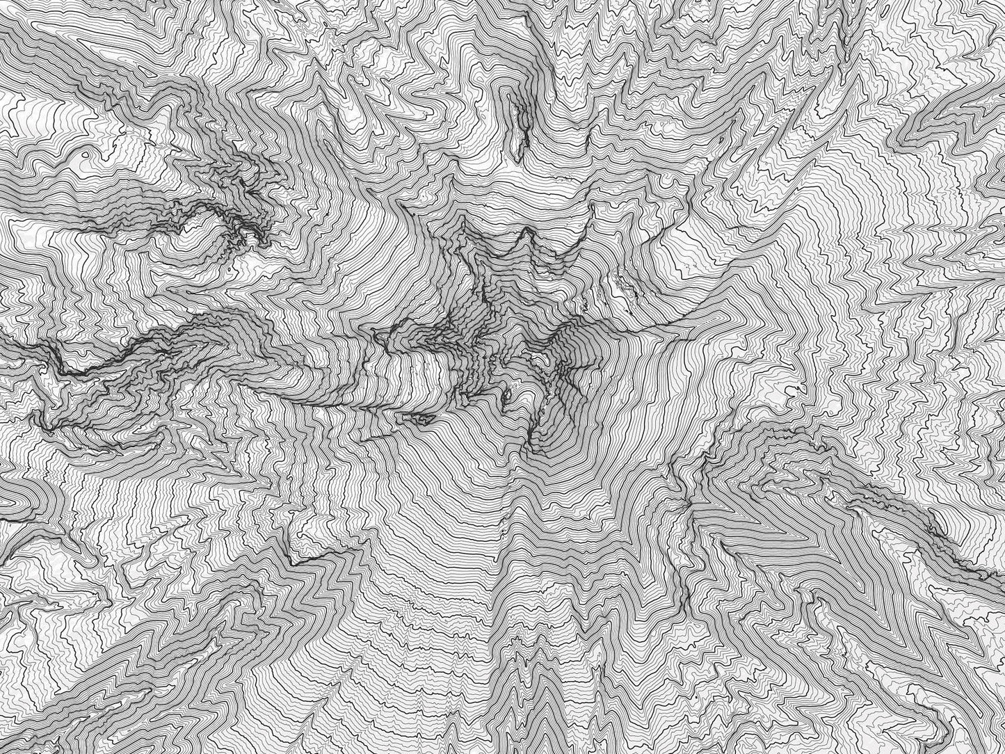 Mount Hood, Oregon Topography Elevation Print Wall Art