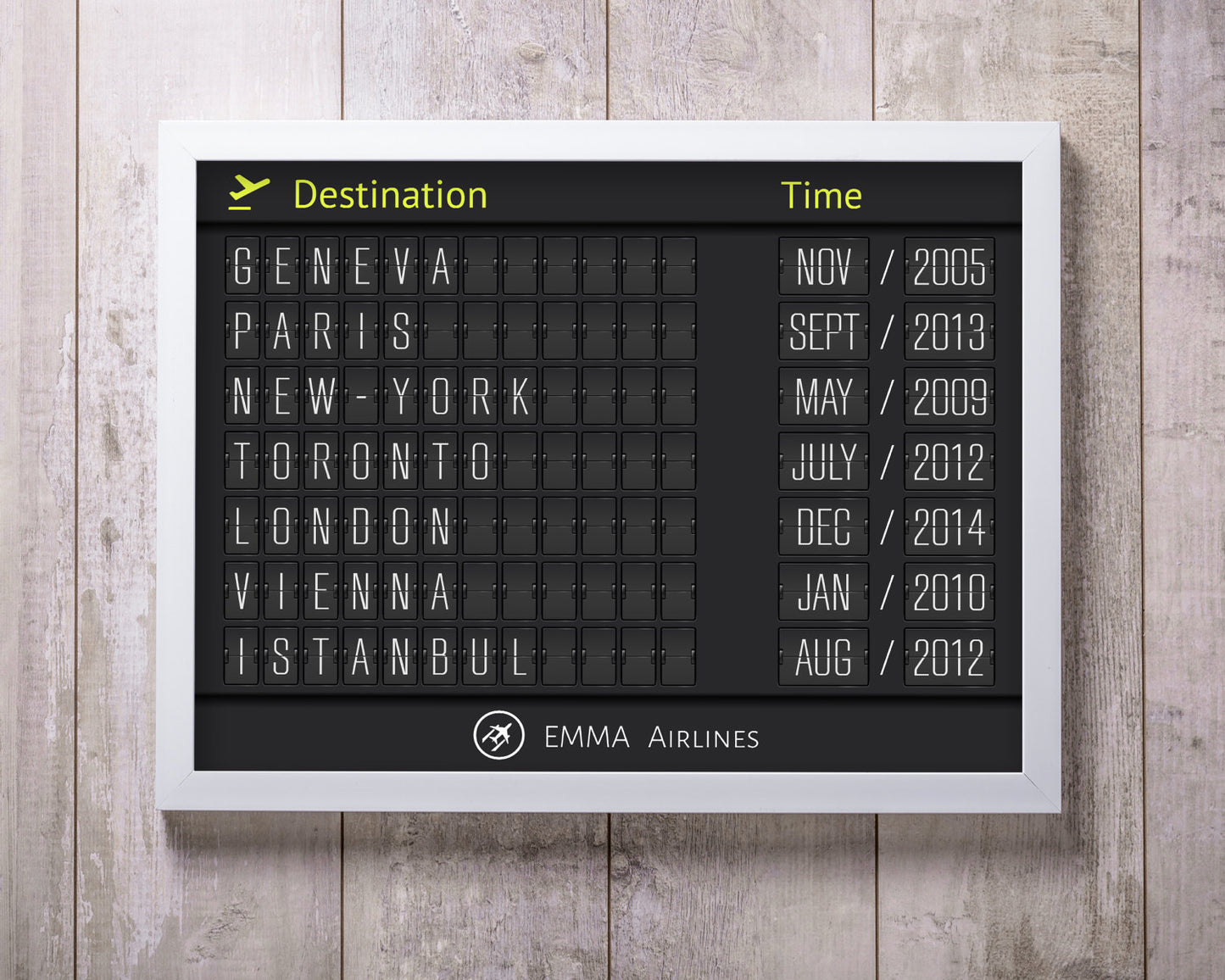 Prints Personnalized Airport Board - Horizontal Wall Art Poster