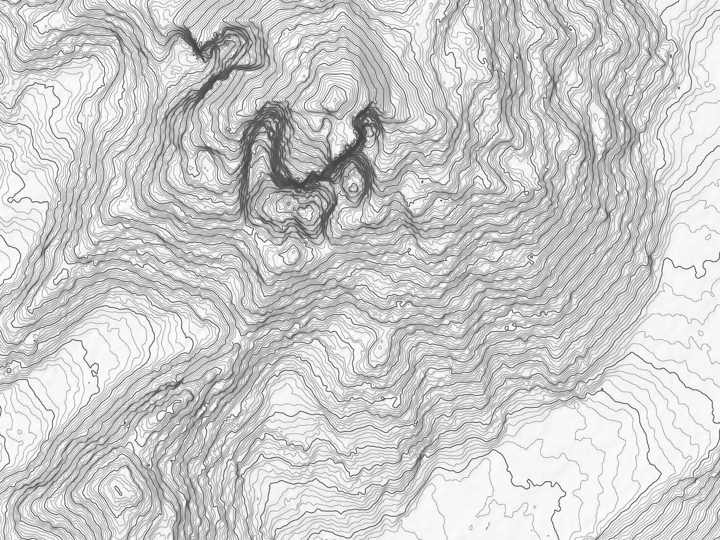 K2, Pakistan China Topography Elevation Print Wall Art