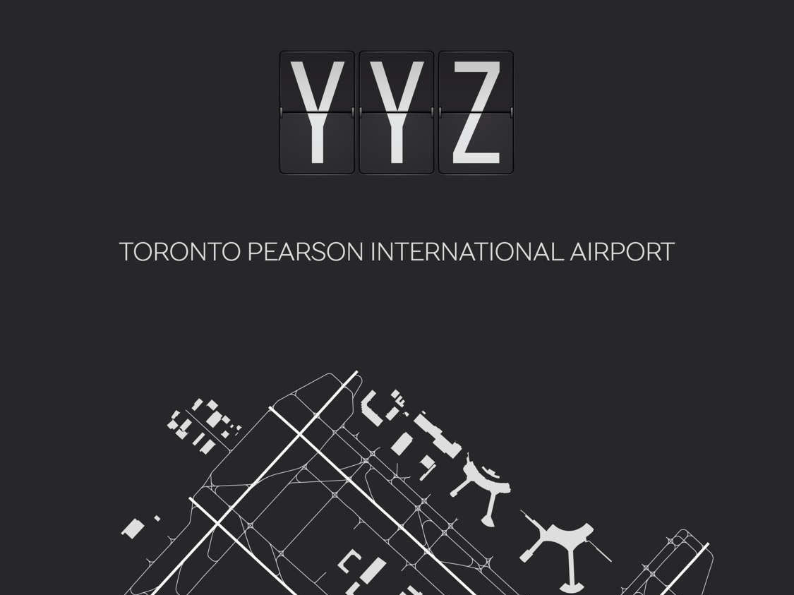 YYZ Toronto Pearson Airport Map Wall Art