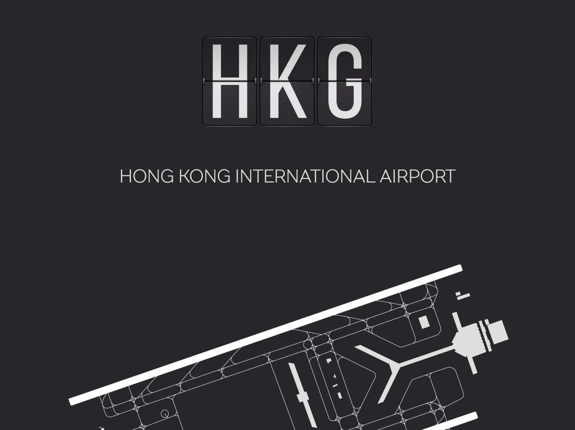 HKG Hong Kong Airport Map Wall Art