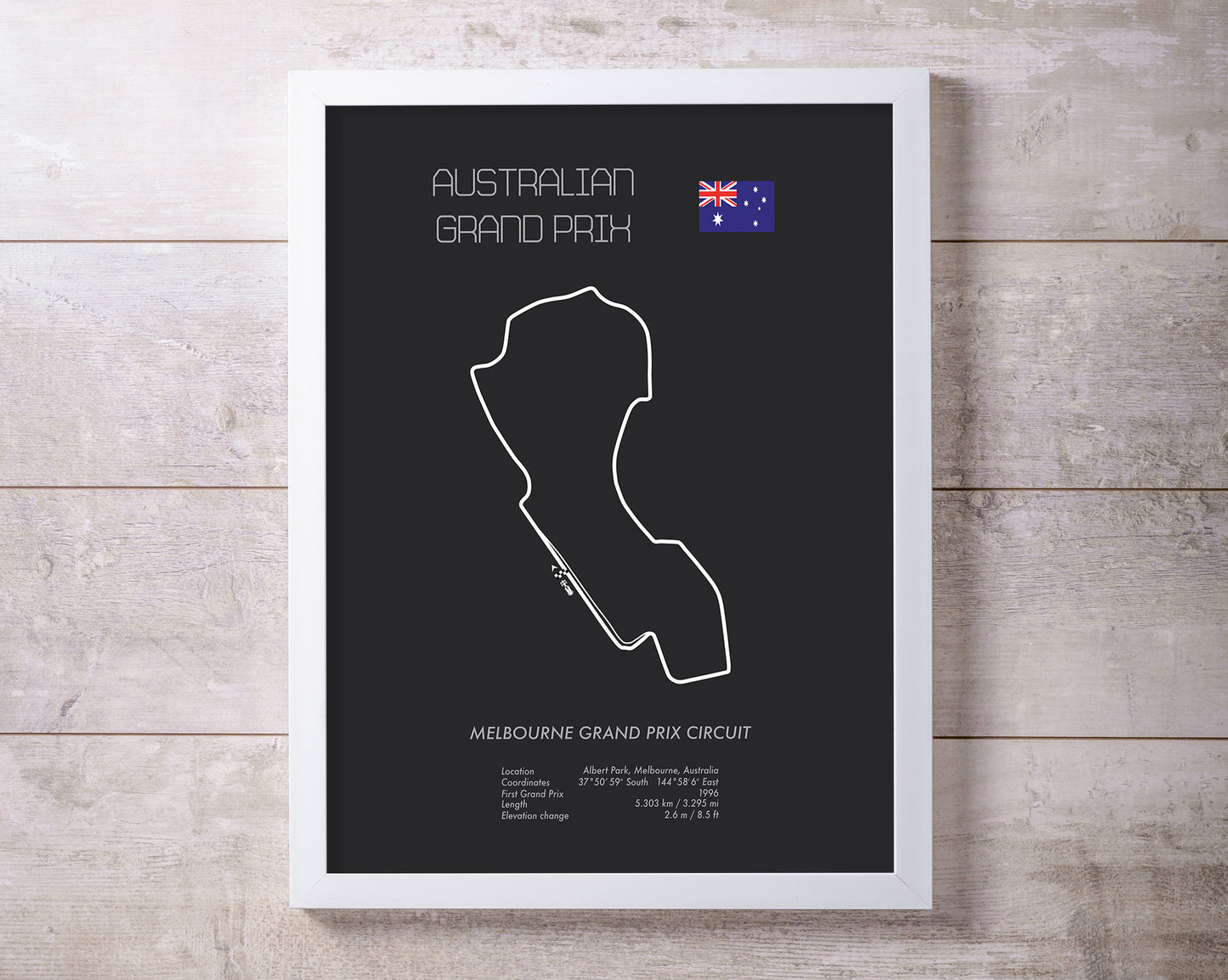 Formula One Australian Grand Prix Melbourne Racing Map Wall Art