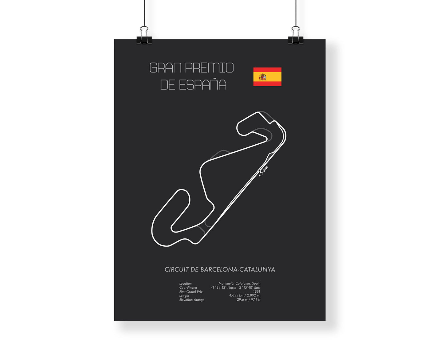 Formula One Spanish Grand Prix Barcelona Catalonia Racing Map Wall Art Print