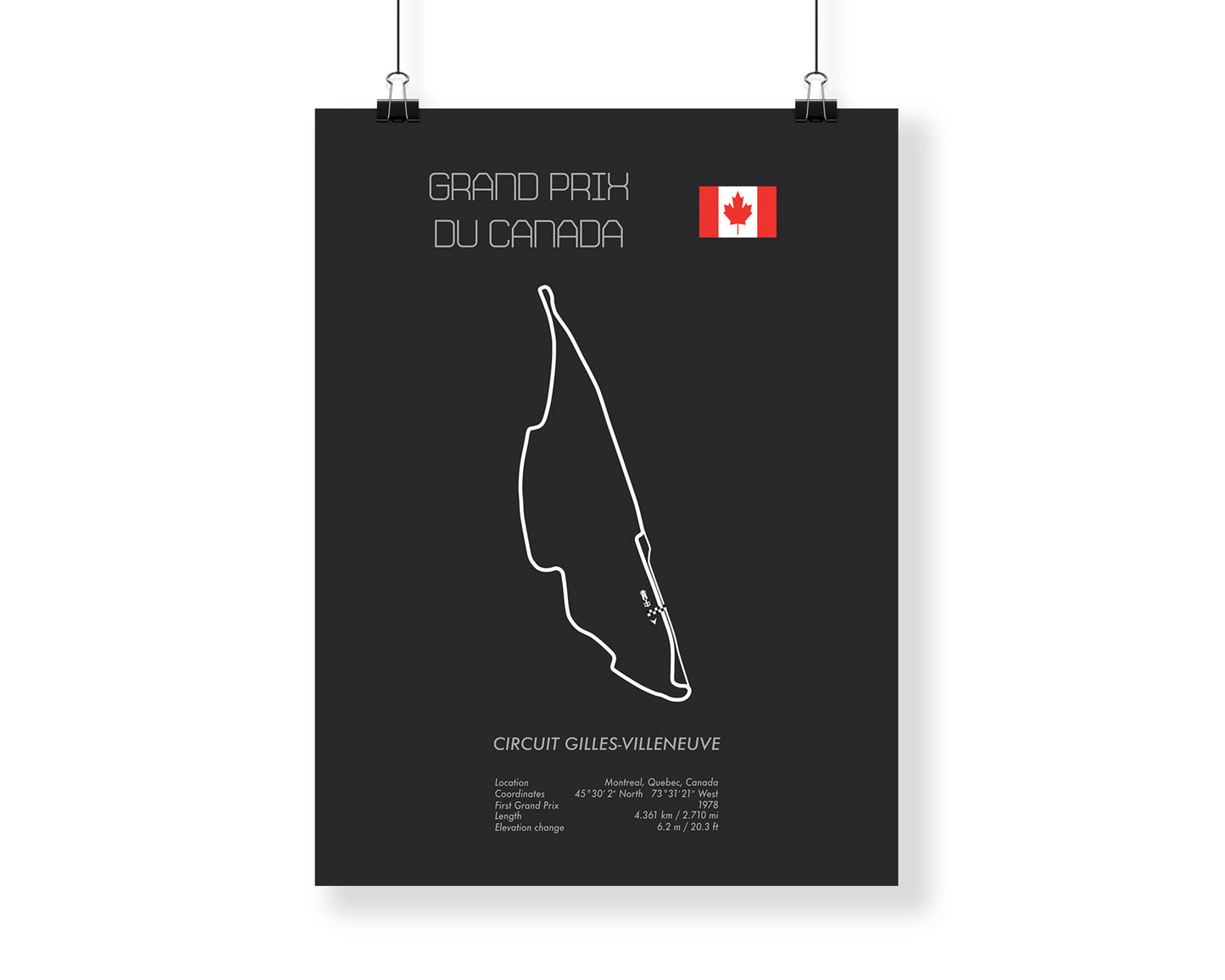 Formula One Canada Grand Prix Montreal Racing Map Wall Art Print