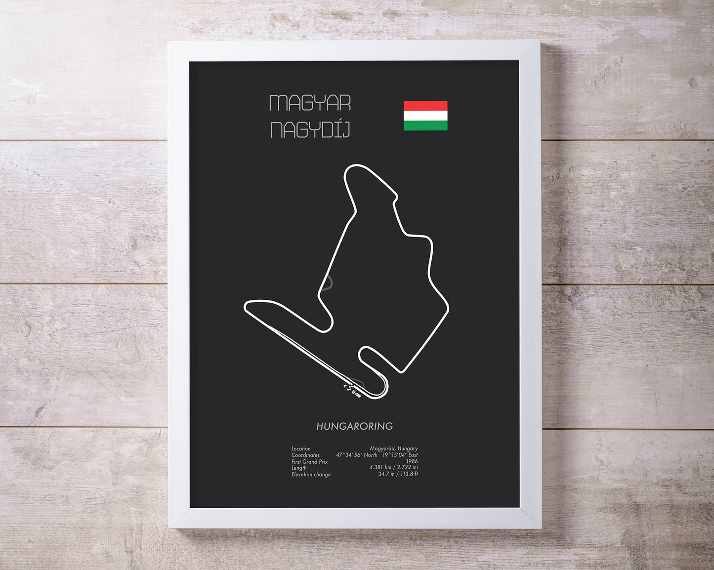Formula One Hungarian Grand Prix Hungaroring Racing Map Wall Art Print