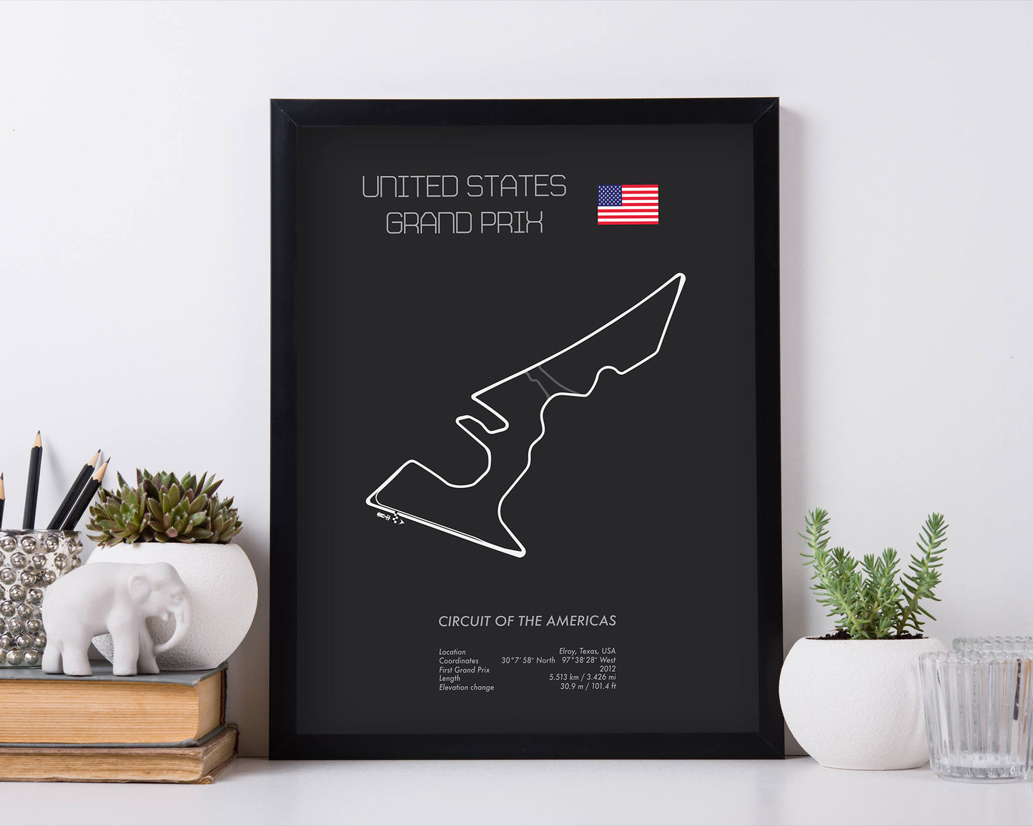 Formula One USA Grand Prix at Austin Racing Map Wall Art Print