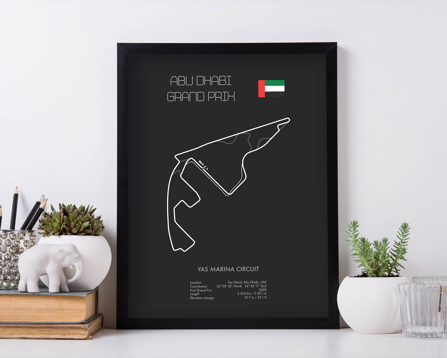 Formula One UAE Grand Prix at Abu Dhabi Racing Map Wall Art Print