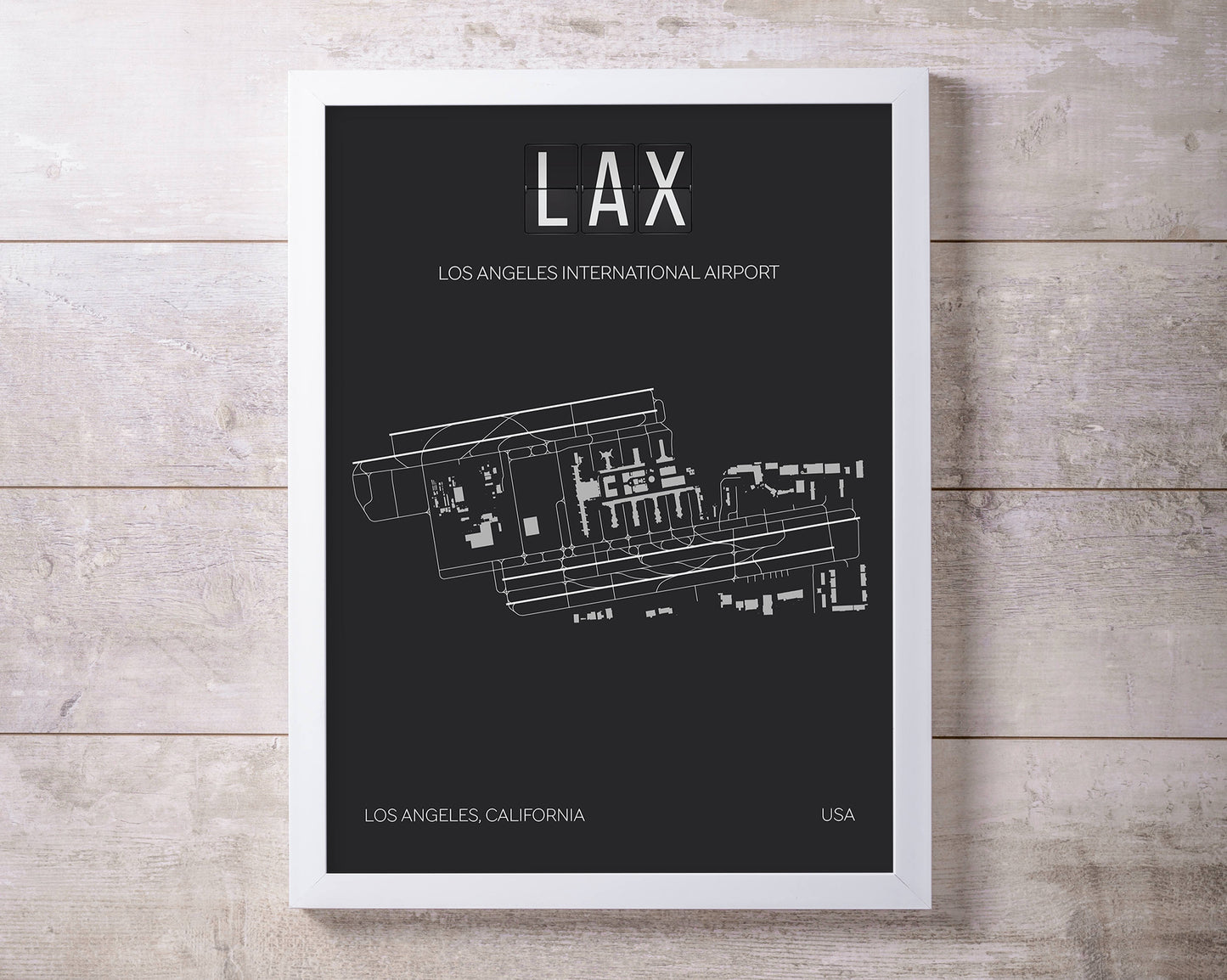 LAX Los Angeles International Airport Print Map Wall Art
