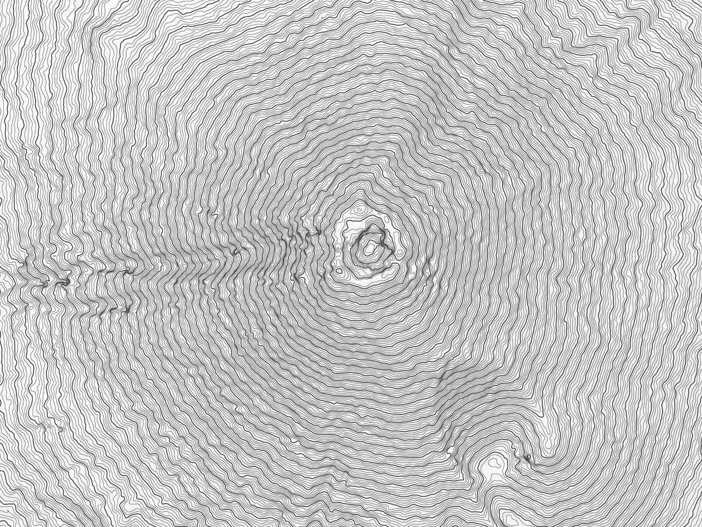 Mt Fuji, Japan Topography Elevation Print Wall Art