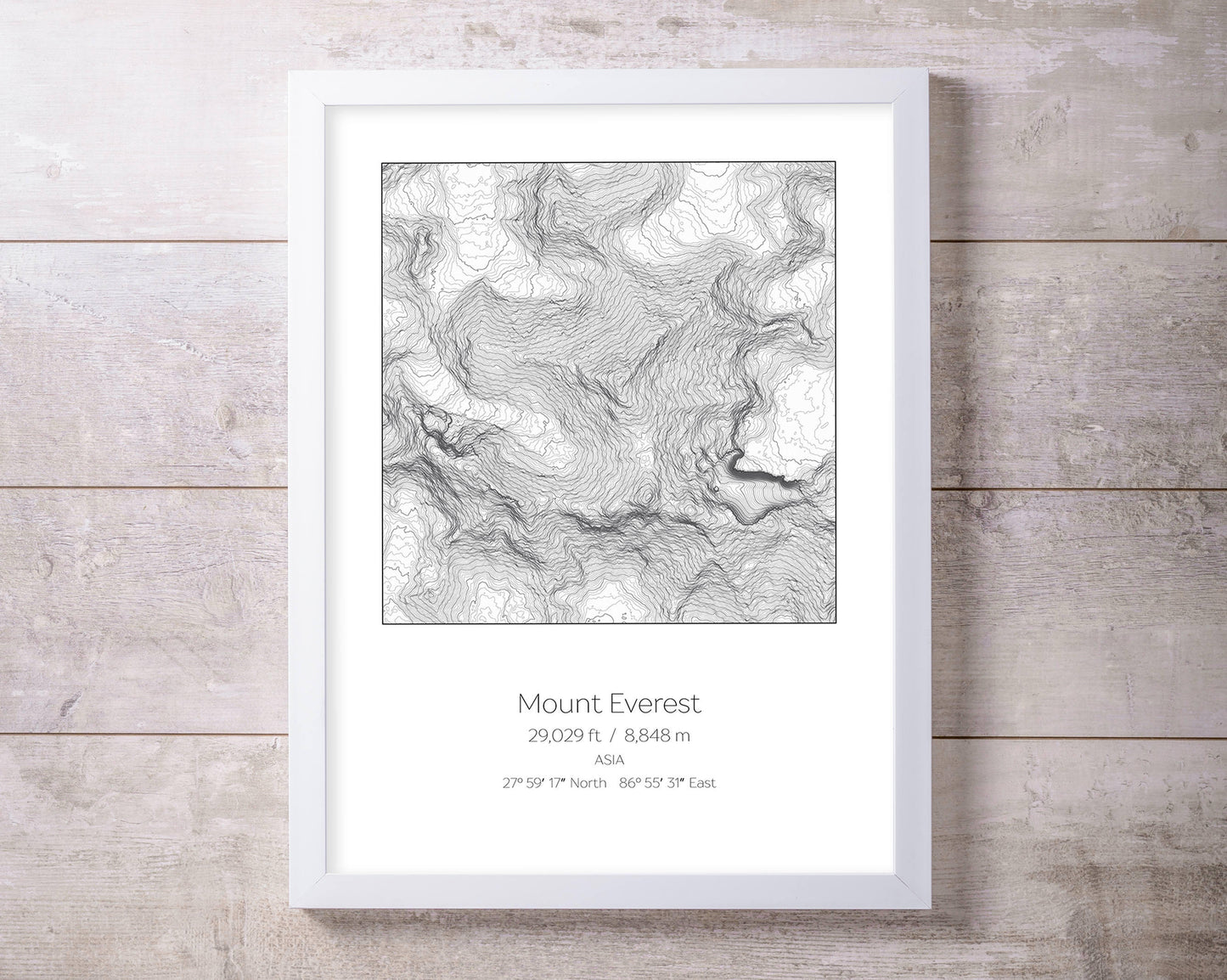 7 Summits, Messner / Western Europe Variation - 7 Prints - Topography Elevation Print Wall Art