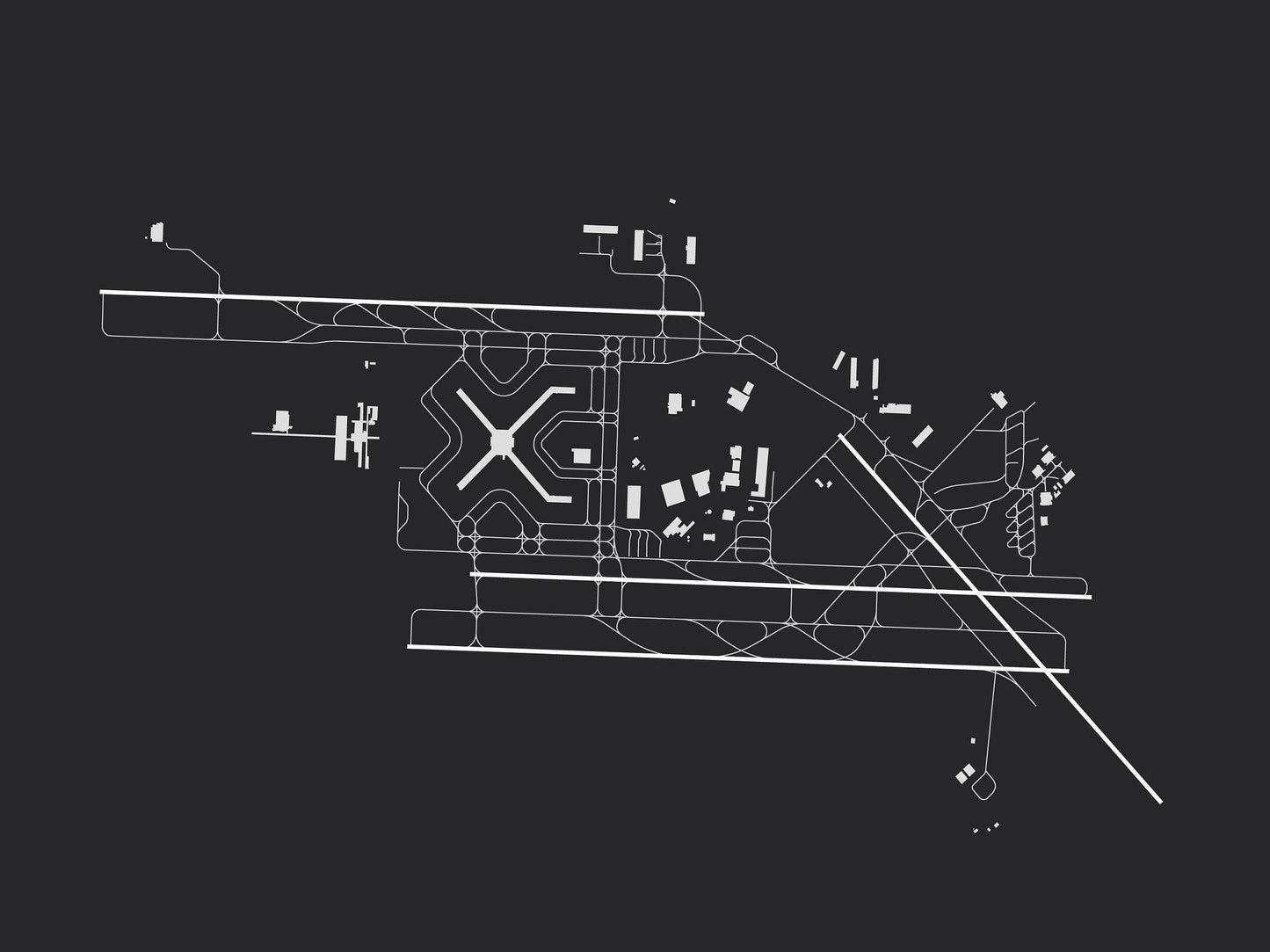 PIT Pittsburgh International Airport Print Map Wall Art